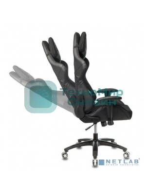 Кресло Бюрократ VIKING 4 AERO BLACK EDITION черный, экокожа, 120 кг, механизм качания