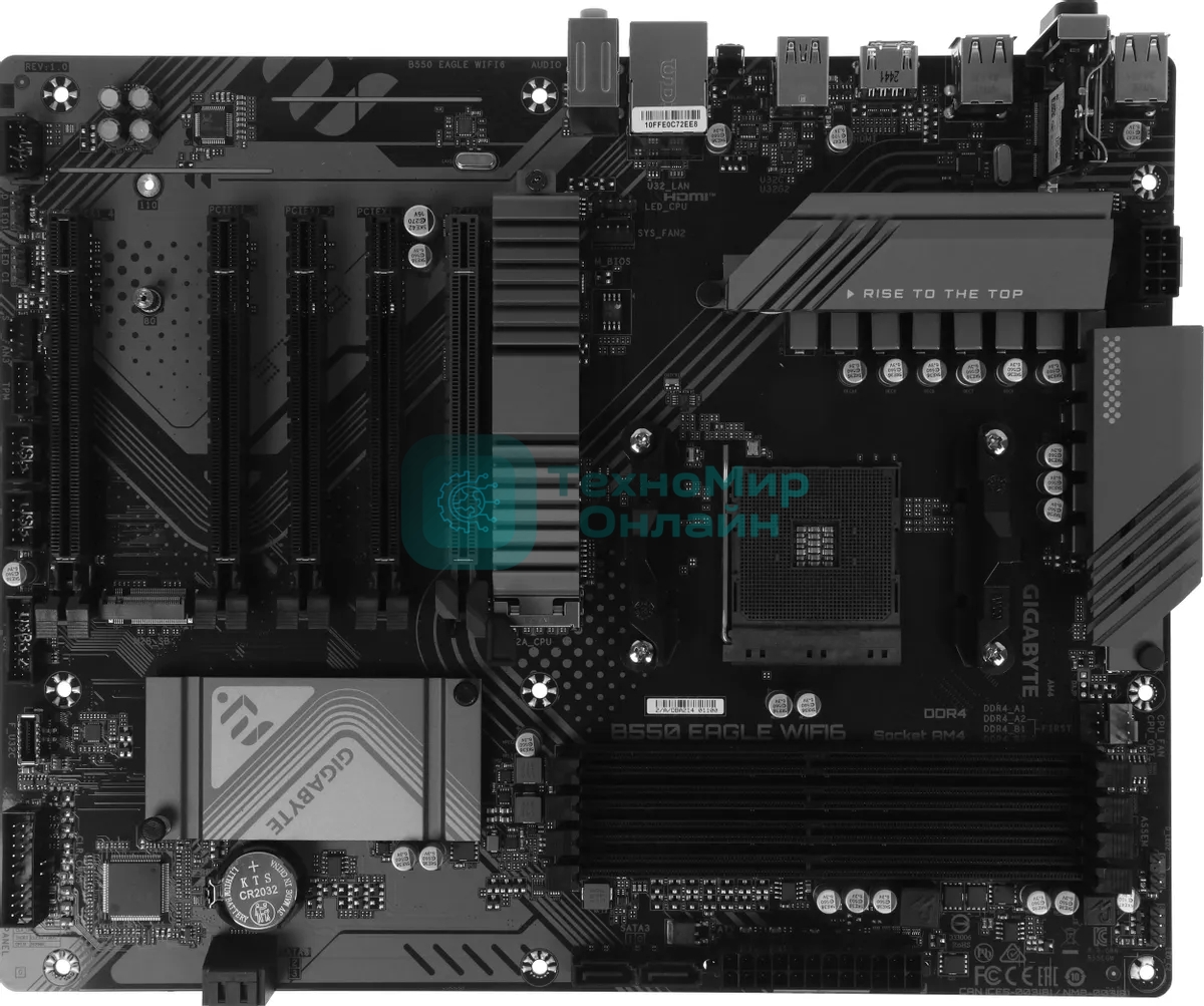 Материнская плата Gigabyte B550 EAGLE WIFI6, AM4, AMD B550, 4xDDR4, 4xSATA, 2xM.2, 1xPCIe 4.0 x16, 4xPCIe 3.0 x16, 1xHDMI, 1x 1Gb LAN, 1xUSB-C 3.2 Gen 1, 1xUSB-A 3.2 Gen 2, 2xUSB-A 3.2 Gen 1, 4xUSB-A 2.0, 3x3.5 мм, 7.1, ATX