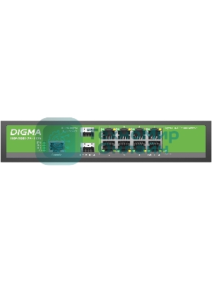 Коммутатор Digma DSP708G-2S-T135 (L2+) 8x1Gbит/с 2SFP 8PoE 8PoE+ 135W управляемый