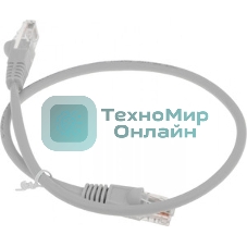 Патч-корд Buro LSZH UTP cat.5e 5м серый RJ-45 (m)-RJ-45 (m)