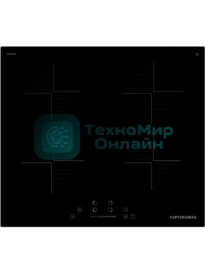 Индукционная варочная панель Kuppersberg ICI 604 60 см, индукция, High-Tech, inverter, прямой край, 9 уровней мощности, бустер, Stop and Go, автоматическое отключение, таймер, индикатор остаточного тепла, сенсорное/слайдерное управление, черный