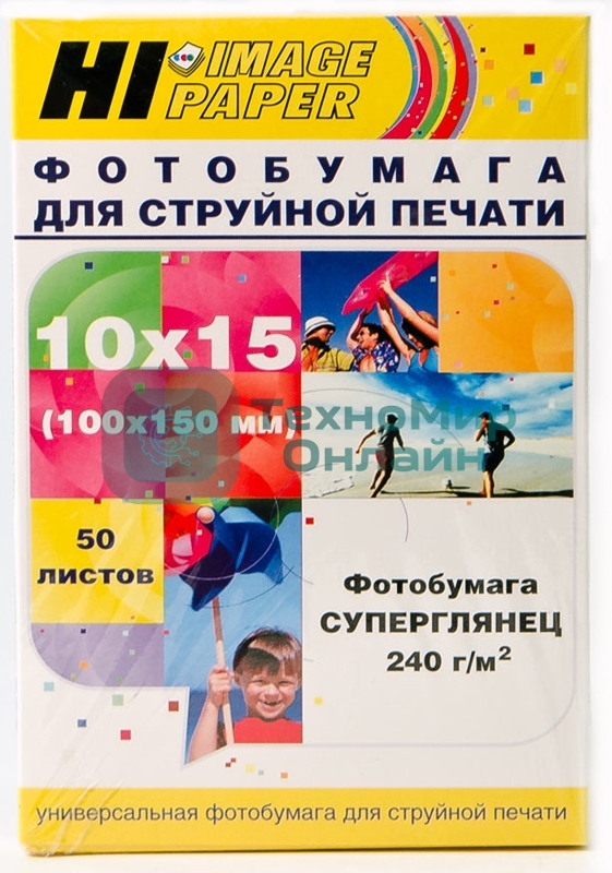 Бумага Hi-Black A21210U/ PH240-4R-50 Фотобумага суперглянец односторонняя (Hi-image paper) 10x15, 240 г/м, 50 л.