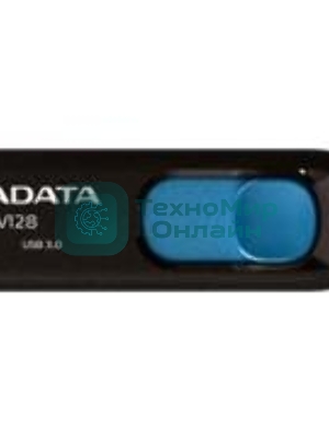 Флешка USB ADATA UV128 (AUV128-64G-RBE), 64Gb, USB 3.0, R/W 100/30, черный/синий