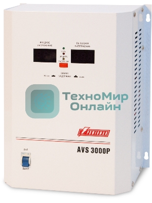 Стабилизатор напряжения Powerman AVS-P Voltage Regulator 3000VA, Digital Indication, Wall Mount, Hardwire Input/Output, 230V, 1 year warranty, White
