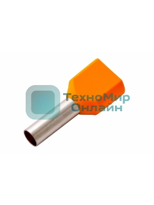 Наконечник штыревой втулочный изолированный Rexant F-12 мм 2х4 мм² (НШВи(2) 4.0-12/НГи2 4,0-12) оранжевый