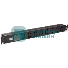 Блок розеток 8 мест PDU 19дюймов IEC320 C13 PH12-8C133 с LED выкл. алюм. профиль1U вход C14 без шнура ITK PH12-8C133