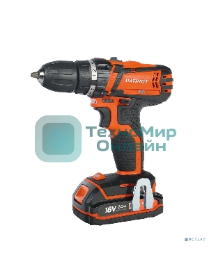 Дрель-шуруповерт Patriot BR 183UES, 18 В, 2 Ач, 29 Нм, щеточный