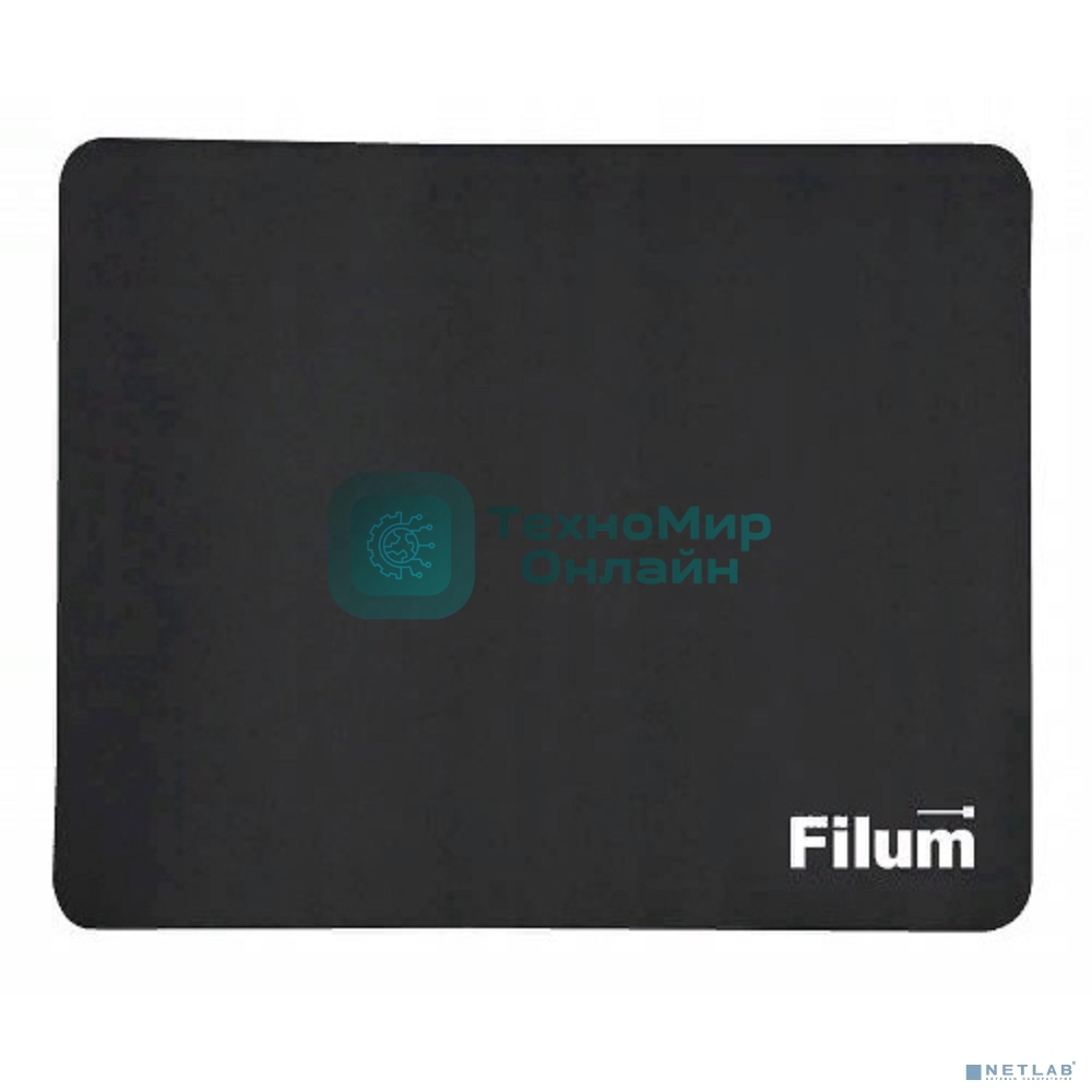 Коврик для мыши Filum FL-MP-S-BK-1 черный, 250x200x1 мм., ткань+резина.