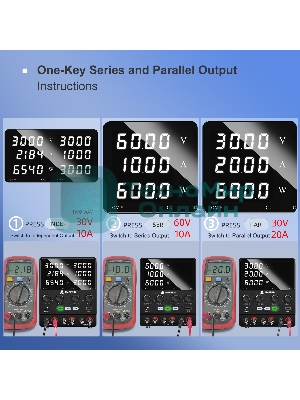 Лабораторный блок питания двухканальный Amperin AI-W3010x2C 30V, 10A, 0,6 кВт