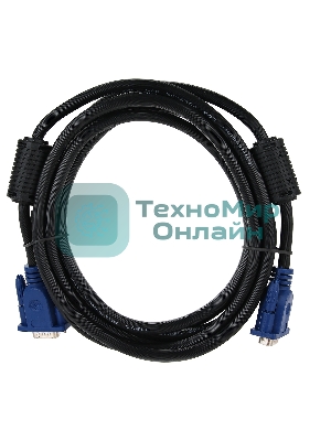 Кабель VGA 3м AOpen 2 фильтра, монитор-SVGA card 15M-15M, ACG341AD-3M