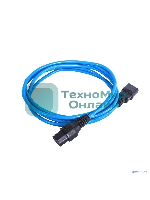 Шнур питания с фиксатором REM IEC 60320 C13/IEC 60320 C14, 10 А/250 В (3 * 1,0), 3 м, синий R-10-Cord-C13-C14-3-Blue