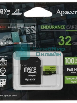 Карта памяти Apacer microSDHC UHS-I U1 R100 Class10 32GB w/o Adapter RP 