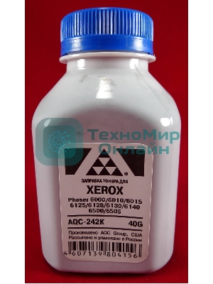 Тонер Xerox Phaser 6000/6010/6015/6125/6128/6130/6140/6500/6505 черный, (фл.40г.) AQC фас. России