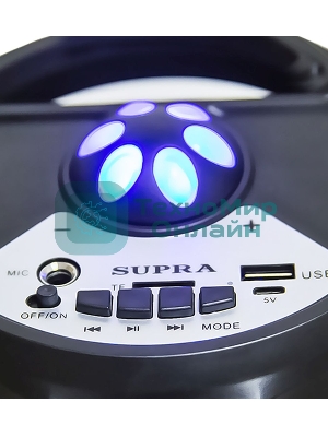 Акустическая система SUPRA SMB-330, 20Вт, с караоке, Bluetooth, FM, USB, черный