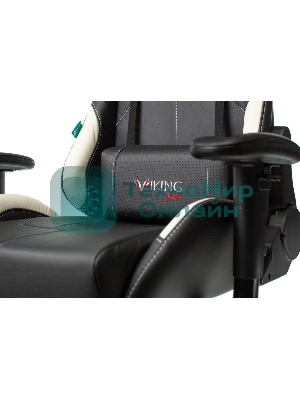Кресло Бюрократ VIKING 5 AERO WHITE черный/белый, экокожа, 120 кг, механизм качания