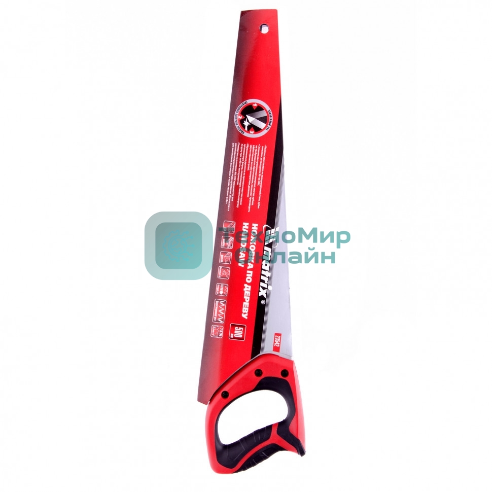 Ножовка по дереву Matrix, 500 мм, 7-8 TPI, зуб - 3D, каленый зуб, двухкомпонентная рукоятка