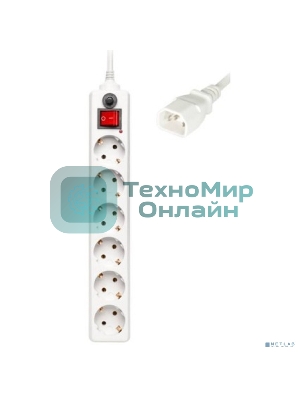 Сетевой фильтр Buro Сетевой фильтр, 6 розеток, 1.8 метра, белый