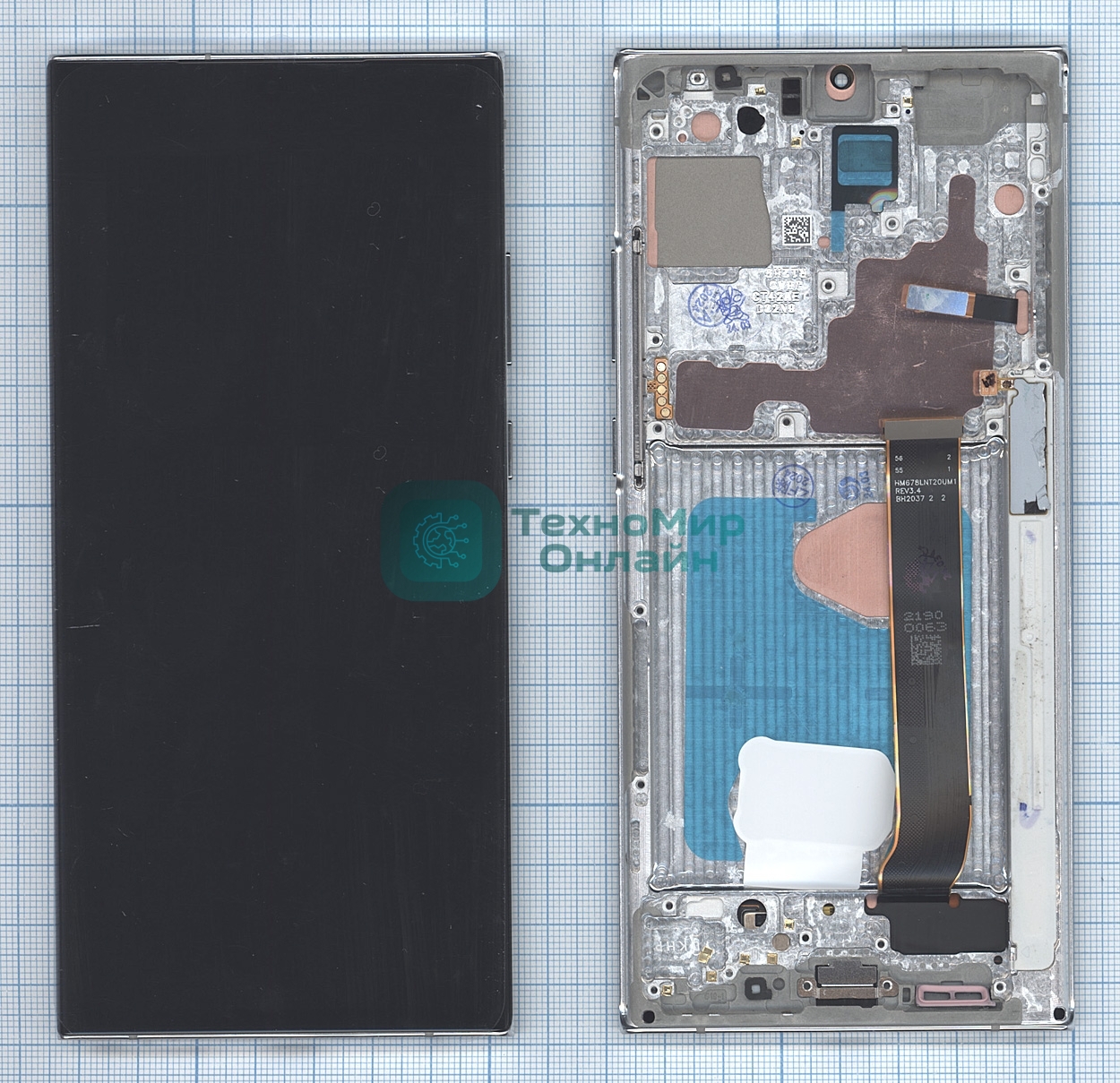 Дисплей для Samsung Galaxy Note 20 Ultra SM-N985F в сборе с тачскрином и рамкой OLED белый