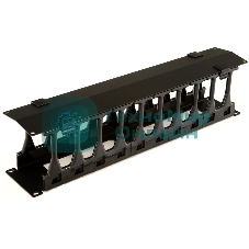 Органайзер Hyperline CMF-2U-FPL106-MCOV-RAL9005 Кабельный организатор с крышкой, глубина 106 мм, 19