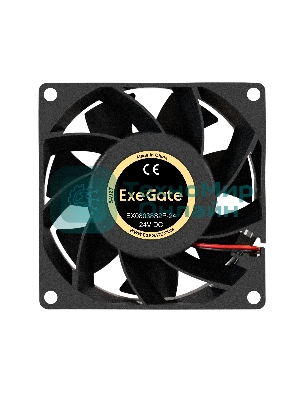 Вентилятор 24В DC ExeGate EX08038S2P-24 (80x80x38 мм, Sleeve bearing (подшипник скольжения), 2pin, 4500RPM, 43dBA)