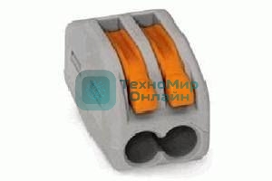 Клеммы, сжим Wago 222-412 Универсальная многоразовая 2-проводная клемма (0,08-2,5 (4) мм2) 50 шт. (07-5152)