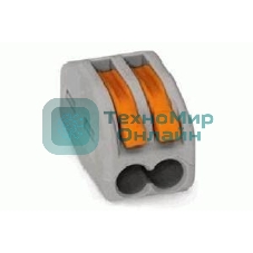 Клеммы, сжим Wago 222-412 Универсальная многоразовая 2-проводная клемма (0,08-2,5 (4) мм2) 50 шт. (07-5152)