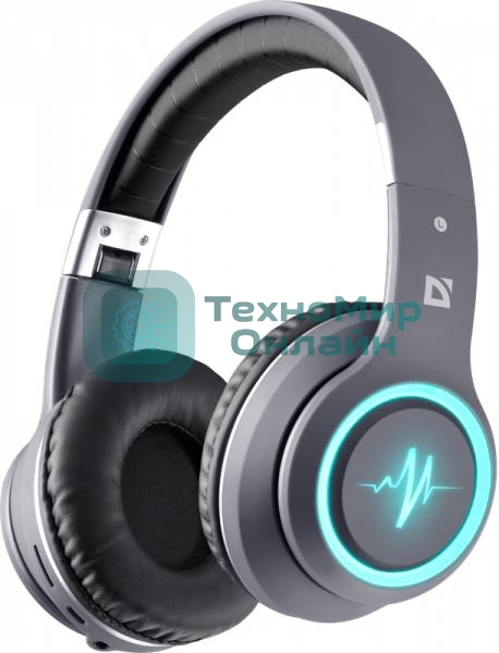 Беспроводная гарнитура Defender FreeMotion B571 серый, накладные, Bluetooth + проводной, складная конструкция, до 9 ч