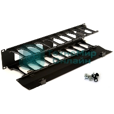 Органайзер Hyperline CMF-2U-FPL106-MCOV-RAL9005 Кабельный организатор с крышкой, глубина 106 мм, 19