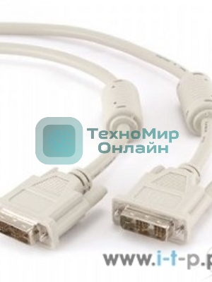 Кабель DVI-D single link Gembird, 3м, 19M/19M экран, феррит.кольца, пакет