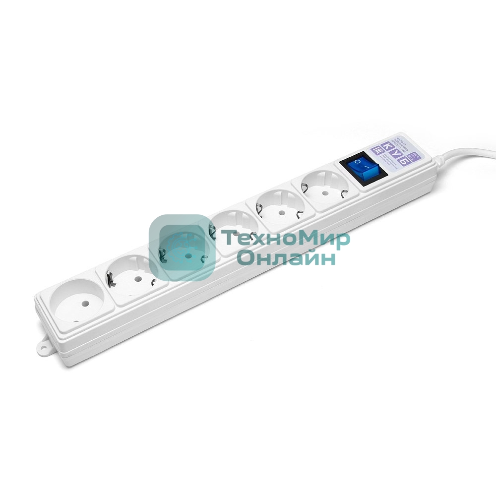 Сетевой фильтр Power Cube 1,9 м 6 розеток (белый) 16B/3,5 кВт