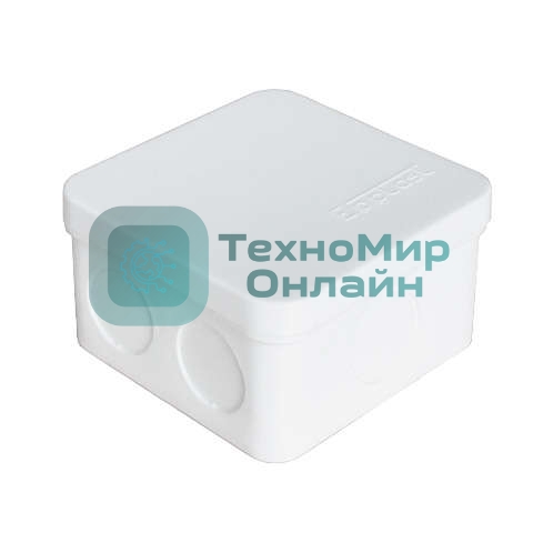 Коробка распределительная ОП 75х75х45 мм IP54 7 выходов без гермовводов крышка защелкивающаяся бел. Epplast 225331