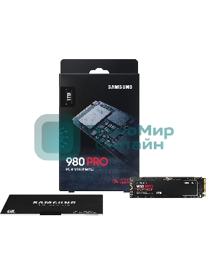 Накопитель SSD Samsung 980 PRO, 1TB, PCIe 4.0 x4, M.2 2280, NVMe, R/W 7000/5000, с радиатором