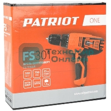 Дрель-шуруповерт Patriot FS301, 330 Вт, 25 Нм, щеточный