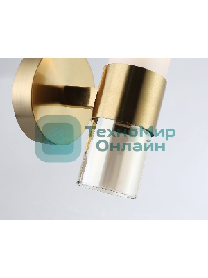 Настенный светильник Ambrella light LH55116 BS/FR/TI латунь/белый матовый/янтарь E14 max 40W 130*100*225