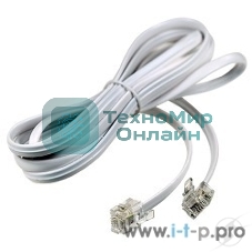 Кабель Rexant Телефонный удлинитель 10М белый