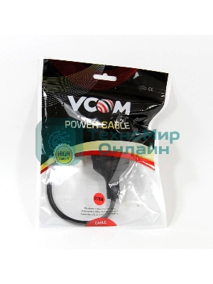 Кабель-переходник UPS->розетка VCOM (IE-320 C14 to Socket Type-F) 3Gx0,75мм VDE CE002