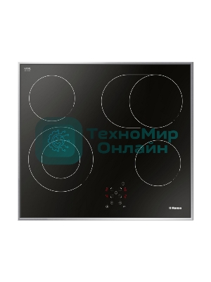 Встраиваемая варочная панель Hansa BHCI66706 Стеклокерамика, независимая, сенсорное управление, таймер, рамка, черная