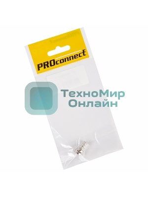 Разъем антенный на кабель PROconnect, штекер F для кабеля RG-6, (1шт.) (пакет)