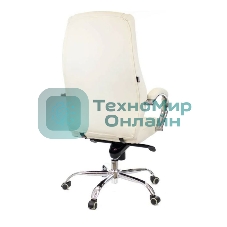 Кресло офисное Everprof Kron M бежевое (экокожа, хром, ролики, Мультиблок)