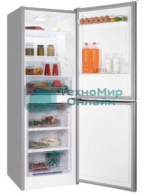 Холодильник Nordfrost NRB 161NF S серебристый двухкамерный 170/105л морозилка снизу, No Frost