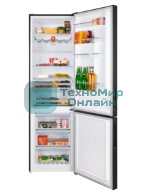 Холодильник Maunfeld MFF192NFB01 Inverter черный стекло трехкамерный 334/184л морозилка снизу, No Frost, Side by Side
