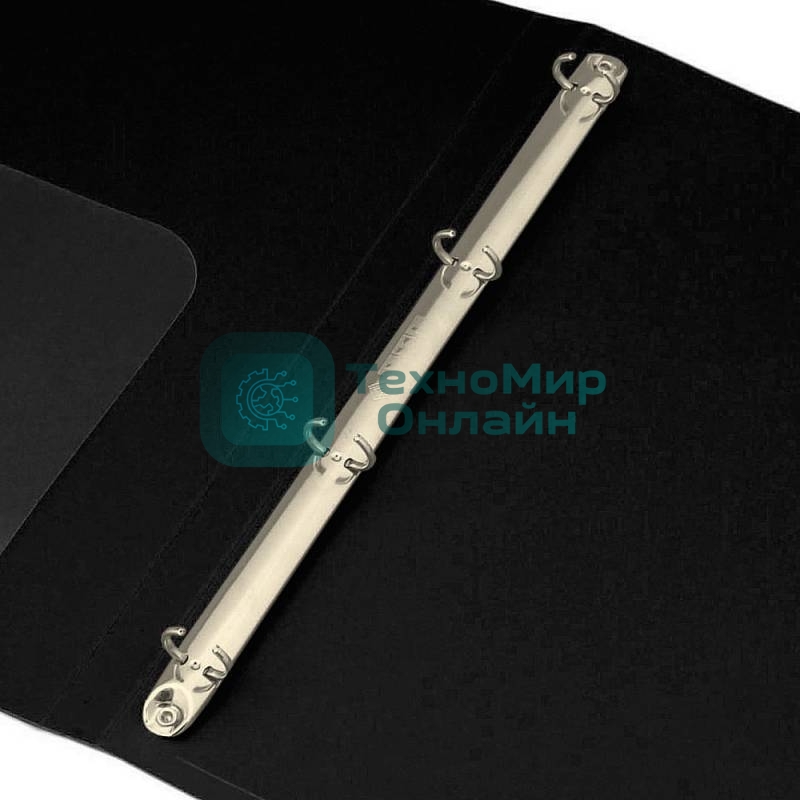 Папка на 4-х кольцах Бюрократ -0840/4RBLCK A4 пластик 0.8мм кор.40мм внут.и торц.карм черный