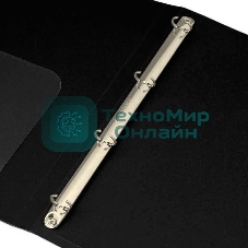 Папка на 4-х кольцах Бюрократ -0840/4RBLCK A4 пластик 0.8мм кор.40мм внут.и торц.карм черный