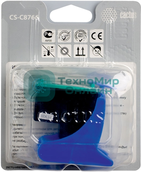 Картридж струйный Cactus CS-C8766 №135 многоцветный (18 мл) для HP DJ 5743/6543/6843/DJ 6213/7313/7413/6313/7213/7313/7413/K7103/PS 2573/2613/2713/8053/8153/8453/8753/D5063/Pro B8353