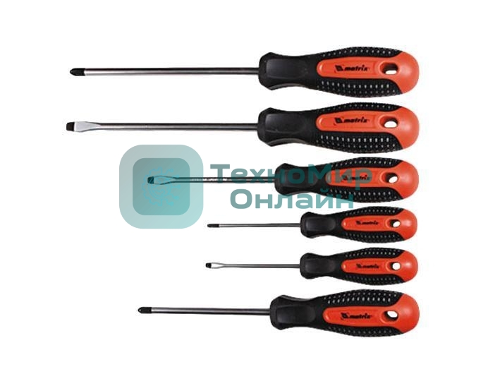 Отвертка MATRIX 13351проф. fusion crv 3компонентная рукоятка antislip 6шт.