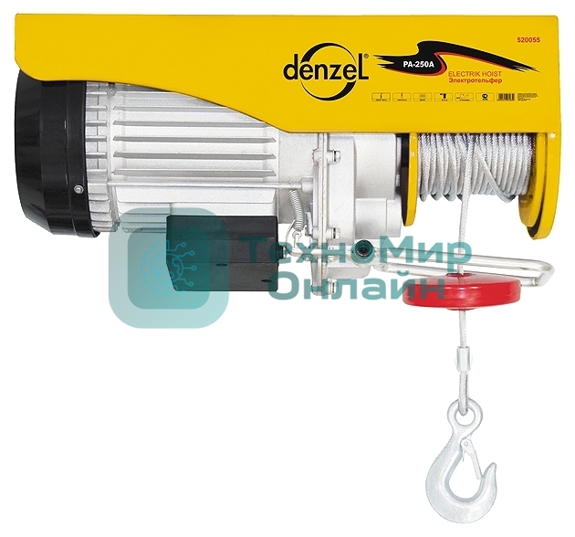 Тельфер Denzel TF-250электрический 0.25т 540Вт высота 12м 10 м/мин