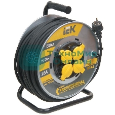 Катушка IEK WKP16-16-04-50-44 УК50 на мет с т/з 4 места 2 Р + P Е/50м КГ 3х1,5мм2 IP44 