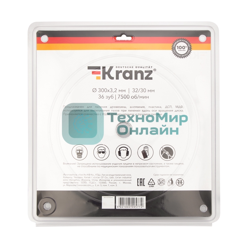 Диск пильный Kranz 300 мм х 36 зуб х 32/30 мм