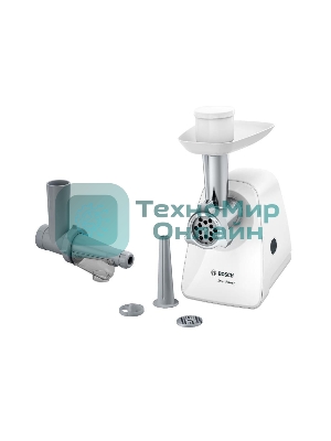 Мясорубка электрическая Bosch MFW2515W белый, 1500 Вт, 1.7 кг/мин, защита от перегрузки, насадки - 4