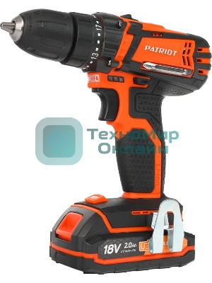 Дрель-шуруповерт Patriot BR 183UES, 18 В, 2 Ач, 29 Нм, щеточный